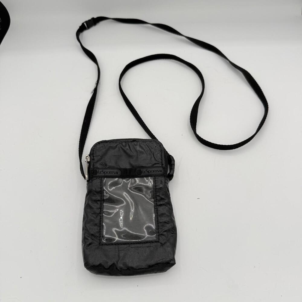 LeSportsac Black Shimmer Mini Phone Crossbody Classic
